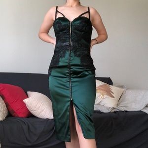 Bebe Green and black dress
